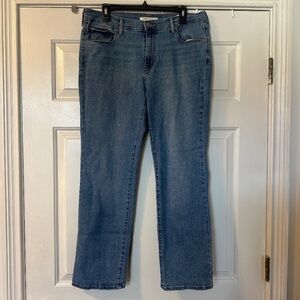 Women's Levis' 505 Straight Jeans Size 14 Medium Wash Denim 34x29 Cotton Blend